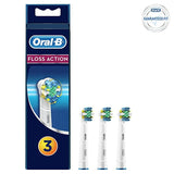 Replacement toothbrush heads for Oral-B with floss action design, featuring MicroPulse bristles for superior plaque removal.