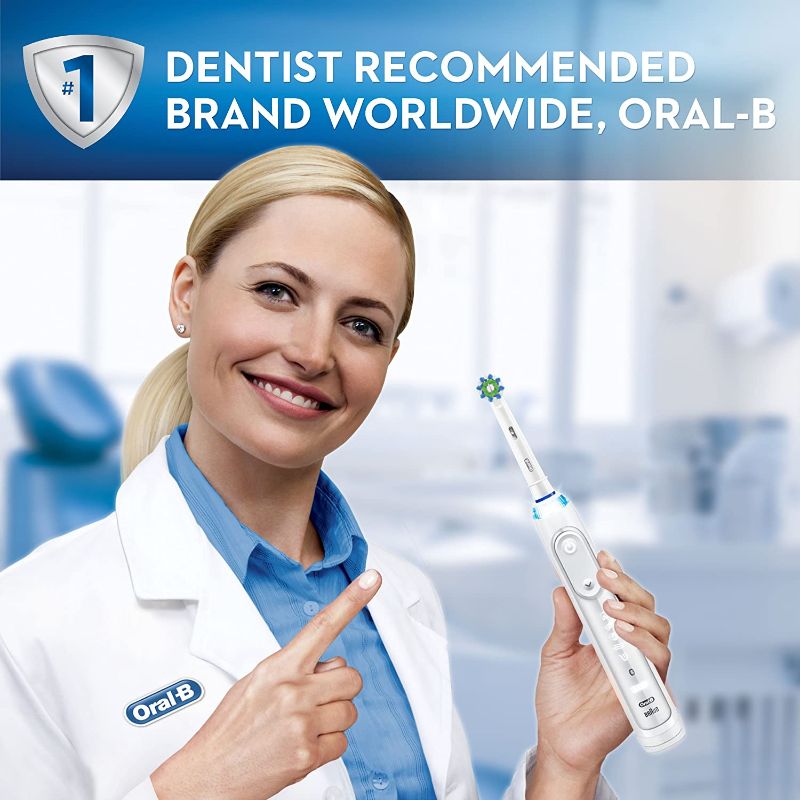 Replacement Oral-B toothbrush heads with angled bristles for superior plaque removal and compatibility with all Oral-B handles.