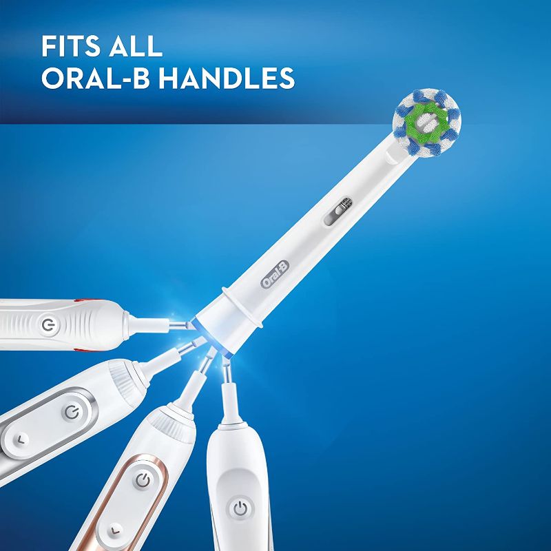 Replacement Oral-B toothbrush heads for superior plaque removal with 16-degree angled bristles, compatible with most Oral-B handles.