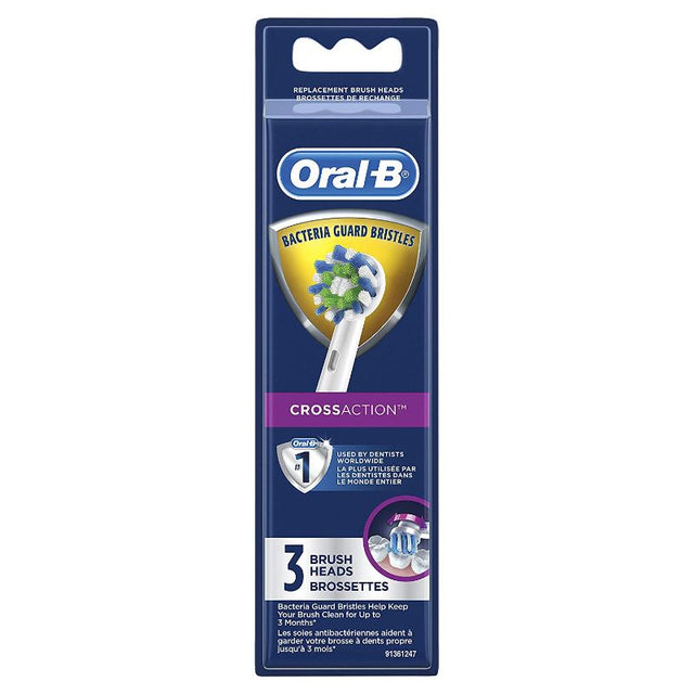 Replacement Oral-B toothbrush heads featuring 16-degree angled bristles for superior plaque removal and thorough cleaning.