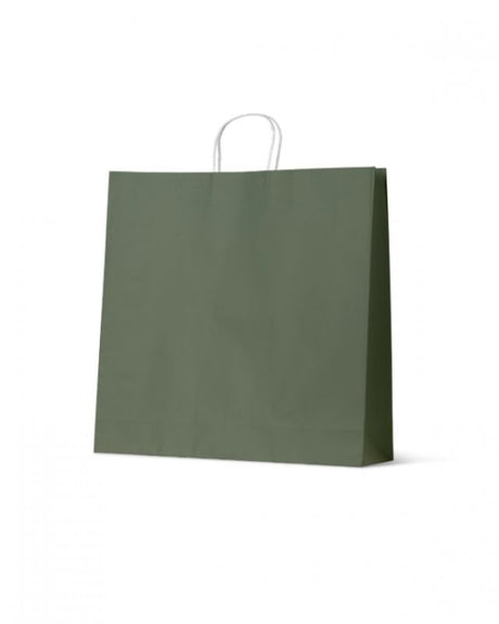 Extra large Earth Green paper bags from the Earth Collection, eco-friendly, stylish, and perfect for retail and gifting.
