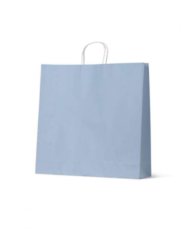 Extra large French Blue paper bags, eco-friendly and stylish, perfect for retail and gifts, pack of 100.