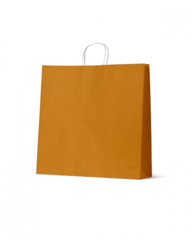 Mustard extra large paper bags from Smartfox NZ, eco-friendly and stylish, perfect for retail and sustainable packaging.