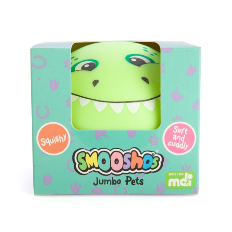Bright and squishy 10cm Jumbo Dino ball, perfect for kids' play, stress relief, and sensory fun with a vibrant dinosaur design.