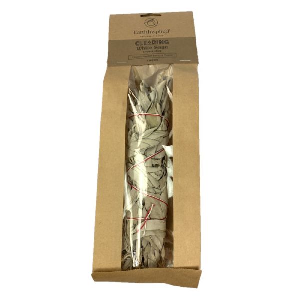 7-inch white sage smudge stick for cleansing spaces and enhancing energy, sourced sustainably for spiritual well-being.