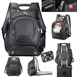 Checkpoint-friendly Elleven backpack with side-entry laptop compartment, multiple pockets, and comfortable padded straps.