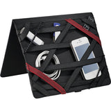 Sleek iPad zippered padfolio with removable Tech Trap, easel stand, card pockets, and writing pad for organized professionals.