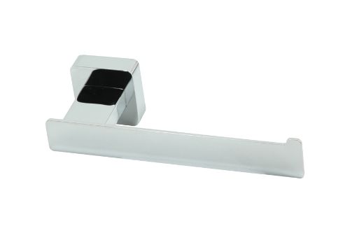 Elegant chrome-plated toilet roll holder made of solid brass, perfect for enhancing any bathroom decor.