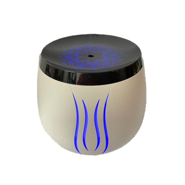 Electric Ultrasonic Aroma Diffuser in white, featuring 600 ml capacity, remote control, and color-changing LED lights.
