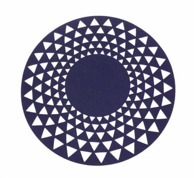 Set of 6 dark blue diamond placemats, 32cm felt, stylish and durable for elegant dining settings.