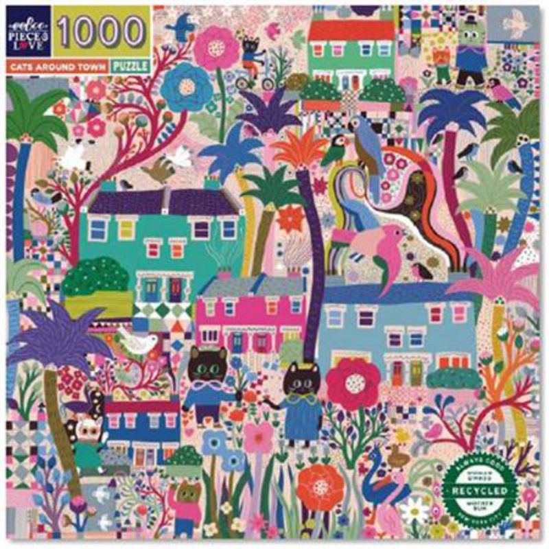 Puzzle - eeBoo Cats Around Town (1000pcs)