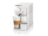 Lattissima One Evo (White) coffee machine featuring a patented milk system, intuitive interface, and rapid 25-second heating.