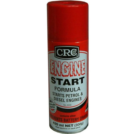 CRC Engine Jump Start 400ml can, designed for quick startups of diesel and petrol engines, ensuring reliable performance.