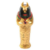 Anubis sarcophagus ornament standing 13.5cm, intricately designed to reflect ancient Egyptian culture and mythology.