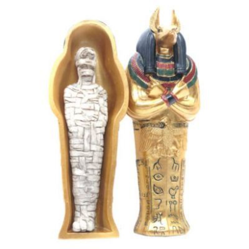 Ornament - Anubis Sarcophagus with Mummy (13.5cm)