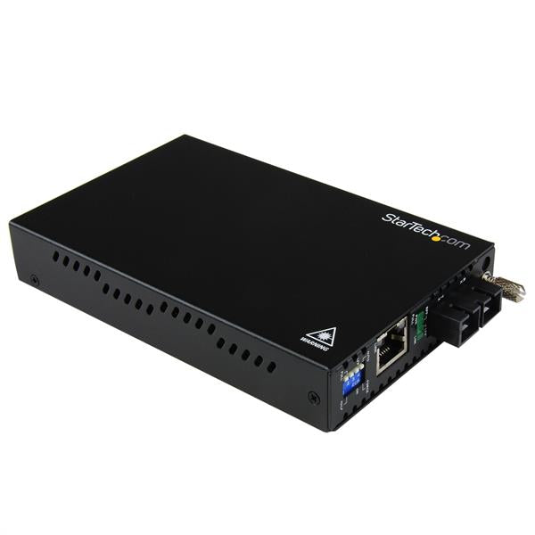 Gigabit Ethernet Multi Mode Fiber Media Converter SC extends networks up to 550m, supporting 1000 Mbps with robust steel housing.