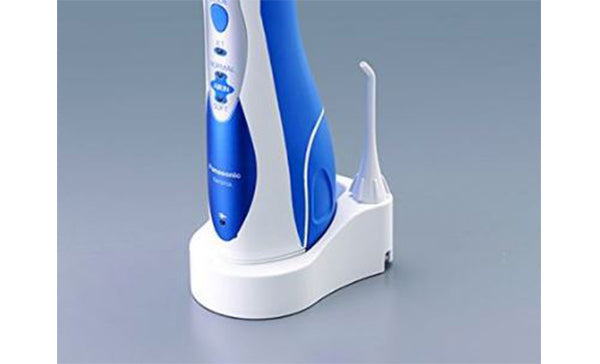 Panasonic All in One Oral Irrigation System with dual jets for effective dental care, promoting gum health and plaque removal.