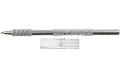 Precision swivel knife for intricate cuts with safety cap, ideal for artists and crafters in various materials.