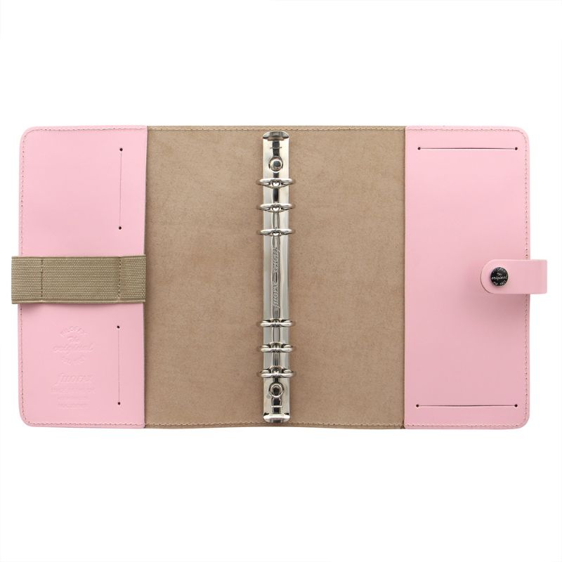 Filofax Original A5 Leather Organiser in Rose, showcasing classic design, high-quality leather, and customizable inserts for organization.