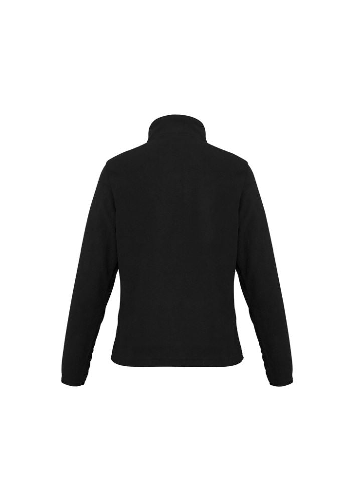 Ladies Trinity 1/2 zip pullover in black, size L, featuring lightweight fleece, stylish fit, concealed pockets, and chic design.