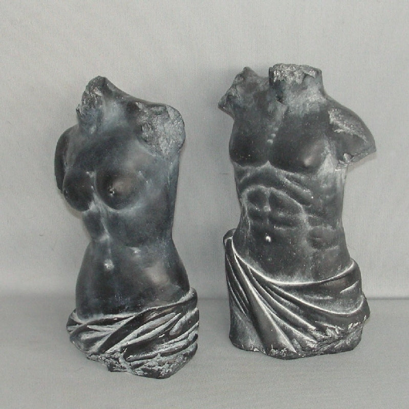 Elegant set of 19cm TORSOS BLACK WASH figurines, perfect modern accents for home decor and artistic expression.