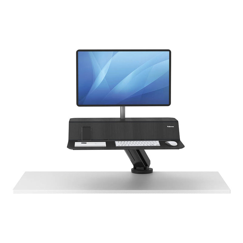 Fellowes Lotus RT Single Monitor Sit Stand Workstation Black