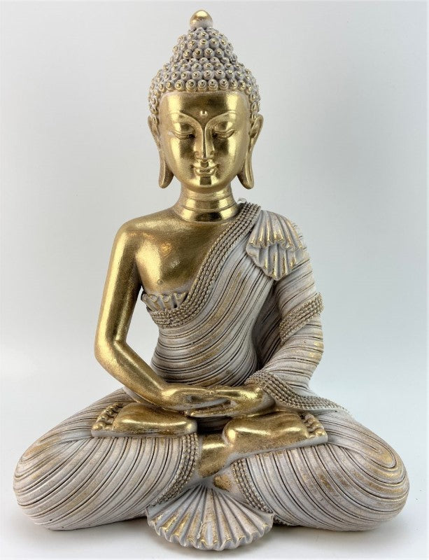 Ornament - Gold Meditating Buddha Statue (24.5cm)