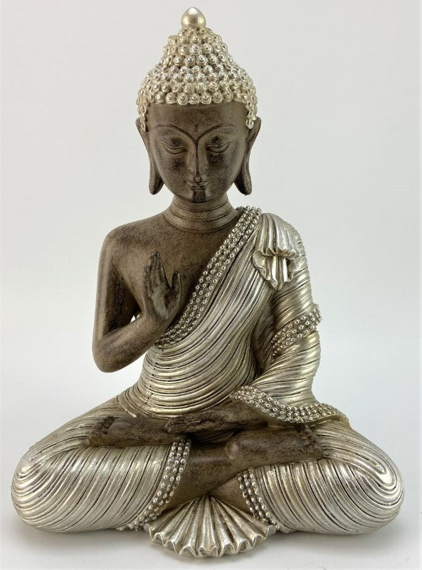 Meditating Buddha Statue (20cm) symbolizing peace and mindfulness, intricately designed for home decor and meditation spaces.