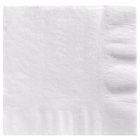 Elegant frosty white 2-ply beverage napkins, 25cm x 25cm, pack of 20, perfect for stylish entertaining and managing spills.