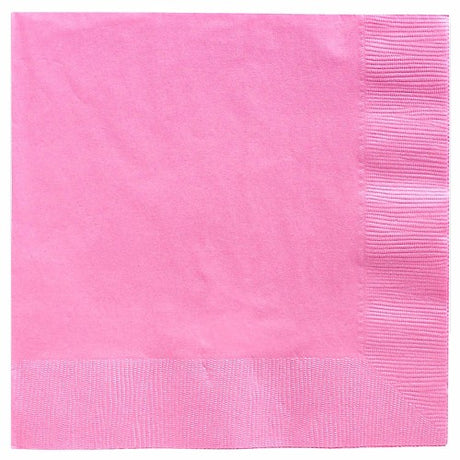 Pastel pink 2-ply beverage napkins, 25cm x 25cm, pack of 20, perfect for stylish entertaining and mess-free gatherings.