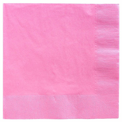 Pastel pink 2-ply beverage napkins, 25cm x 25cm, pack of 20, perfect for stylish entertaining and mess-free gatherings.