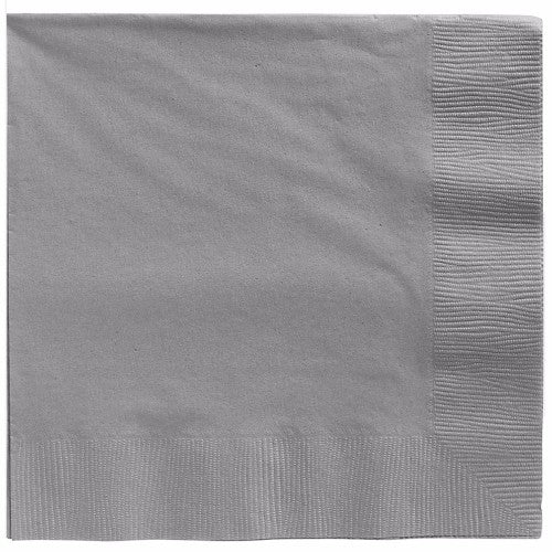 Beverage Napkins Silver 2 Ply - Pack of 20