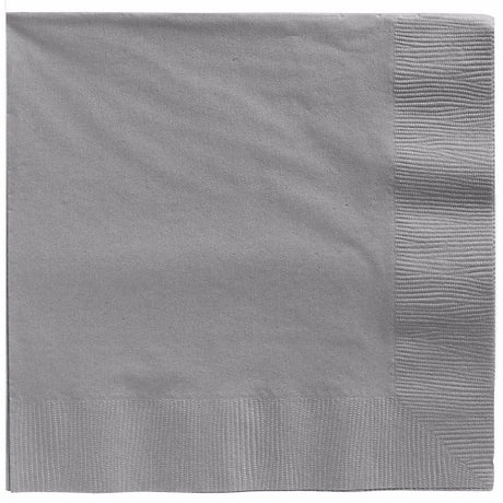 Elegant silver dinner napkins, 40cm x 40cm, 2-ply, pack of 20 for upscale dining and events.