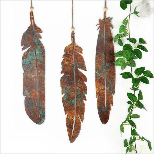 Wall Art - ACM Printed Feathers Set (Copper Patina)