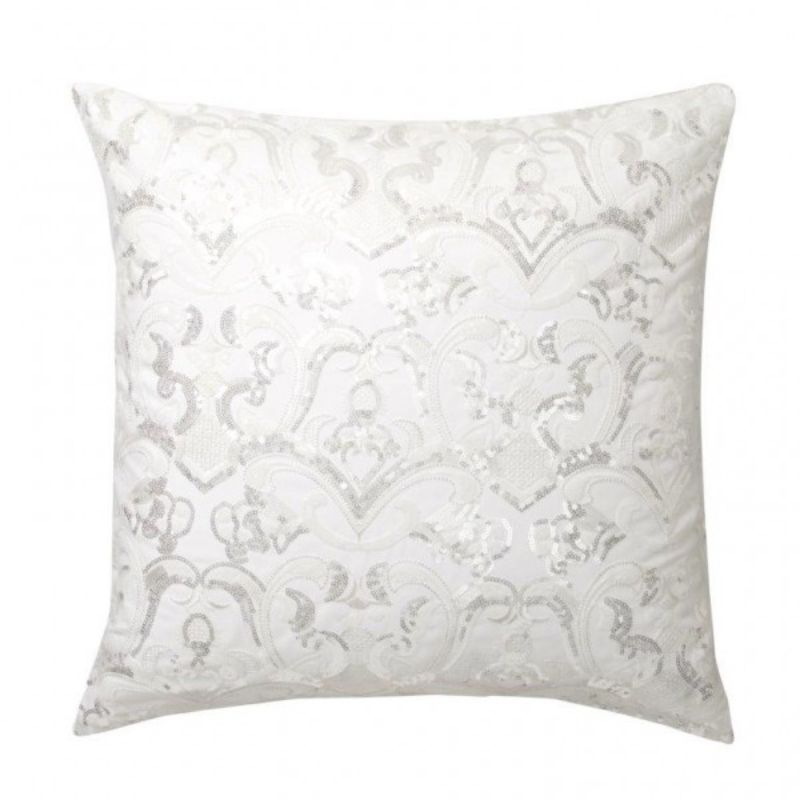 European Pillowcase - Felicity White by Logan & Mason featuring sequin embellishments for a touch of elegance and luxury.