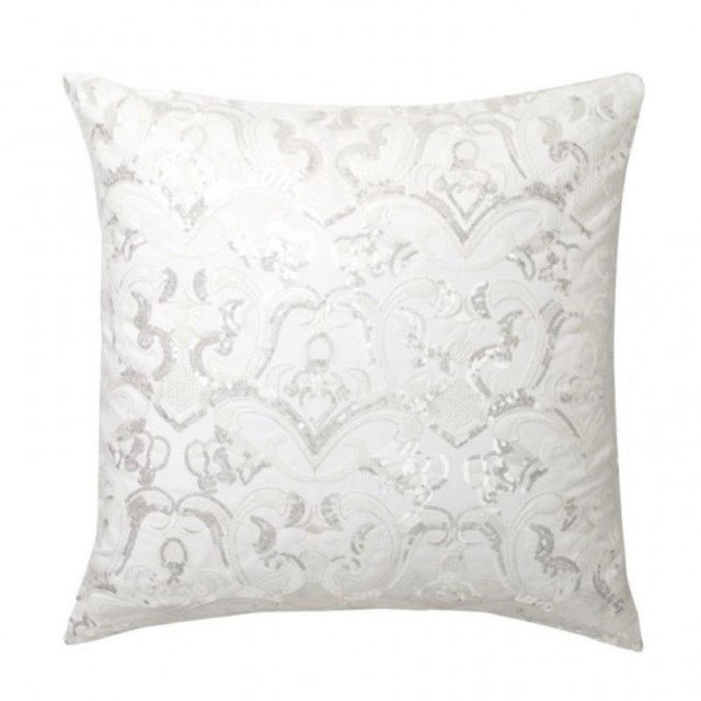 European Pillowcase - Felicity White by Logan & Mason featuring sequin embellishments for a touch of elegance and luxury.