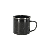 Stylish enamel mug with a vintage design, perfect for coffee, tea, and outdoor adventures, measuring 13x10x9cm.