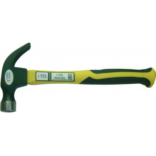 20oz Carpenters Hammer in green and yellow, featuring a heavy-duty steel head and ergonomic grip for woodworking tasks.