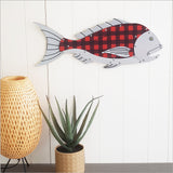 Layered Fish Snapper wall art, 600mm, handcrafted with CNC-cut materials, perfect for marine decor and easy to hang.