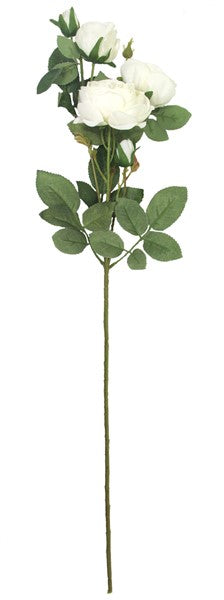 Elegant 4 Head White Rose Branch at 74cmH, perfect for classy home decor and special occasions without maintenance.
