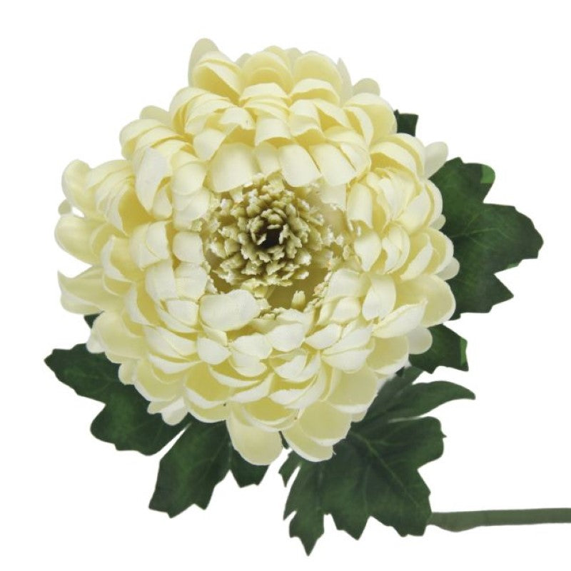 Elegant 57cm cream artificial chrysanthemum, perfect for home decor, weddings, and low-maintenance arrangements.
