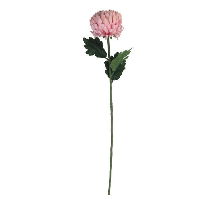Lifelike 57cm pink artificial chrysanthemum stem, perfect for elegant decor and low-maintenance floral arrangements.