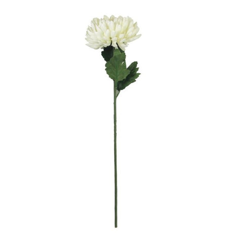 Artificial cream chrysanthemum stem, 56cm tall, lifelike petals perfect for home decor or events.
