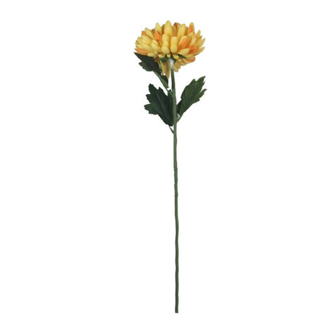Vibrant orange artificial chrysanthemum single stem, 56cm high, perfect for home decor and events.