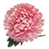 Vibrant pink artificial chrysanthemum stem, 56cm tall, ideal for elegant home decor and low-maintenance arrangements.