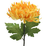 Artificial single stem orange chrysanthemum, 73cm high, perfect for vibrant decor and allergy-friendly floral arrangements.