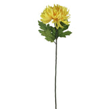 Vibrant yellow artificial chrysanthemum standing 73cm tall, perfect for adding color to home decor.