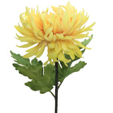 Vibrant yellow artificial chrysanthemum stem, 73cm tall, perfect for home decor and versatile arrangements.