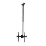 Ceiling TV mount for 32"-75" displays, adjustable 3.5'-5' pole, full motion, supports up to 110 lbs, ideal for various ceilings.