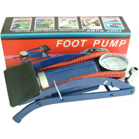 Sinovate Footpump with Gauge: a portable, eco-friendly air pump for precise inflation of sports gear and tires.